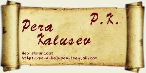 Pera Kalušev vizit kartica